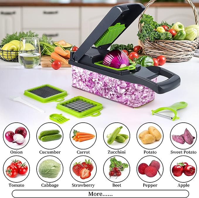 Vegetable Cutter Chopper and Slicer – 8-in-1 Multifunctional Kitchen Tool